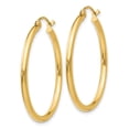 thumbnail image 2 of 14K Yellow Gold Earring Hoop Women'S 30 mm Polished 2Mm Lightweight Tube Earrings, 2 of 4