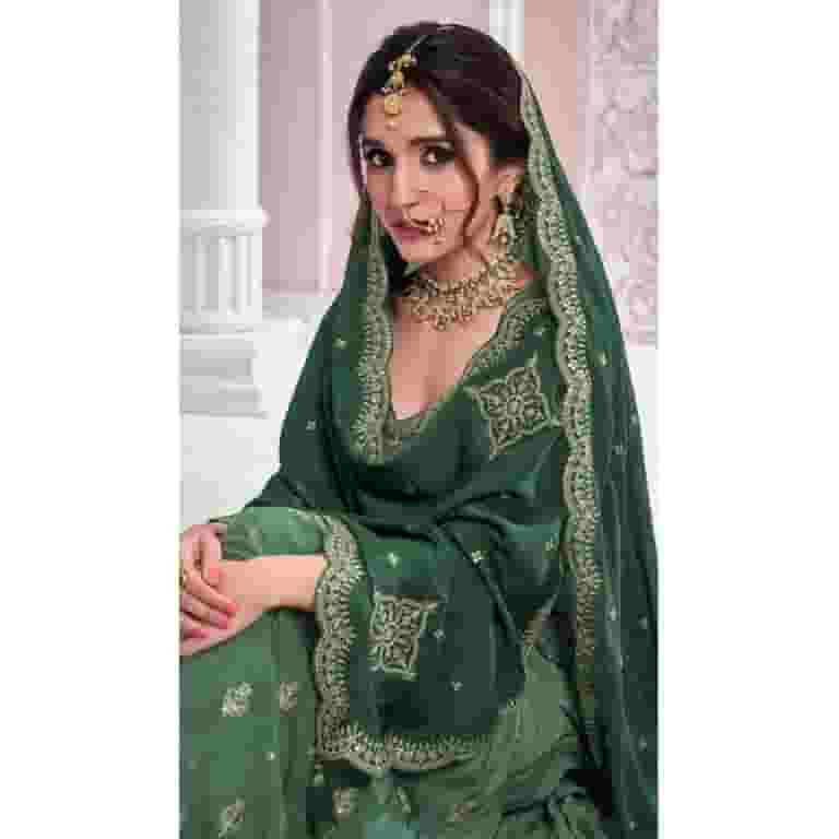 Indian Mehndi Function Wear Salwar kameez Dress Pakistani Designer Sharara Suits ( Green, 3XL - 48 ), Women's Indian Mehndi Function Wear Salwar kameez Dress Pakistani Designer Sharara Suits ( Green, 3XL - 48 ), Women's