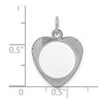 thumbnail image 5 of Auriga Fine Jewelry 925 Sterling Silver Heart Front/Satin Back Disc Charm Pendant (L -17mm, W-15mm) for Women, 5 of 7