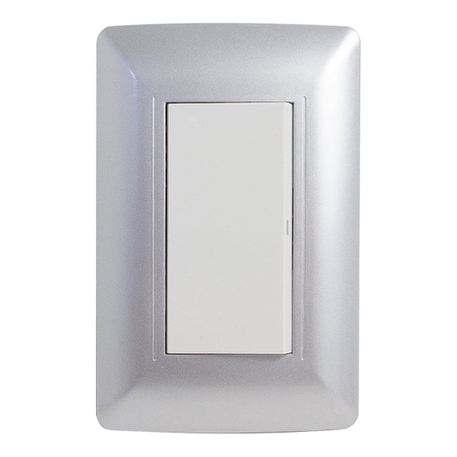 SET 2 PLACAS CON APAGADOR TIPO ESCALERA GRIS SILVER Sanelec SILVER 4492