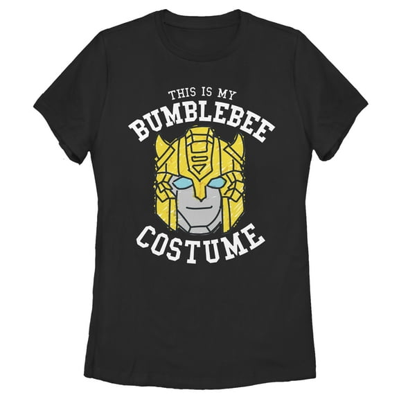Women's Transformers This is My Bumblebee Costume Graphic Tee Black Medium