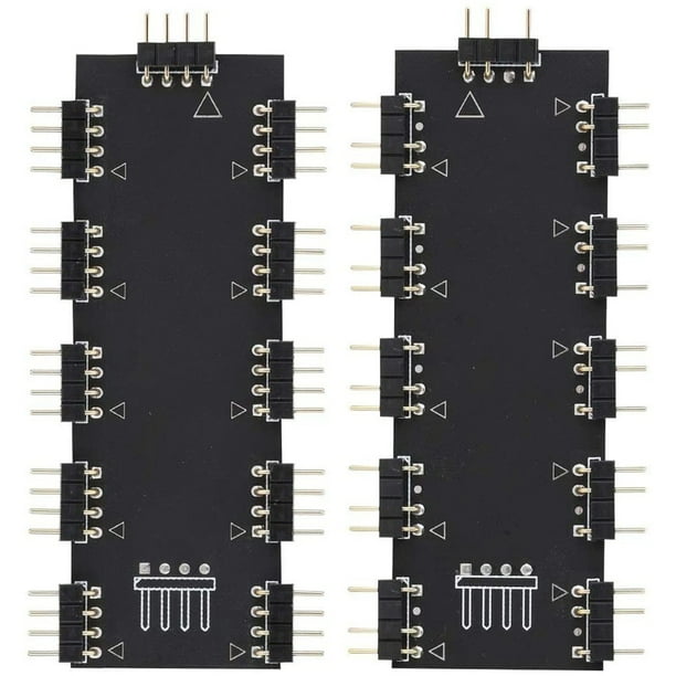 Computer Fan Rgb Hub Computer 10 Channel Rgb Hub Pc Mod Motherboard Rgb Fan Extension Cable Rgb Led Splitter Hub Walmart Com