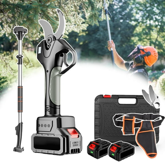 Cordless Pruning Shears Professional Garden Shears - 60mm Cutting Diameter, 980w Electric Garden Shears, With 2PCS 4.5ah Battery& Lcd Display & Blades&carry-On Tool Bag, For Tree Pruning