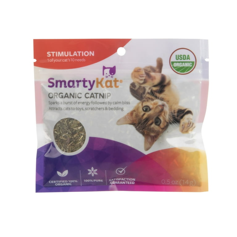 SmartyKat Organic Catnip for Cats, Resealable Pouch, 0.5 oz