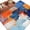 Light Blue,Dark Blue,Orange, variant on 8'x10' Area Rugs, Orange Blue Indoor Outdoor Area Rug for Living Room Bedroom, Modern Abstract Geometric Oil Painted Washable Bathroom Rugs Kitchen Floor Carpet Mats Home Decor Aesthetic