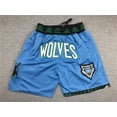 thumbnail image 1 of Basketball Shorts Embroidered Shorts Shorts Timberwolves Retro Embroidered Zipper Pocket Shorts -WEVALLEY, 1 of 2