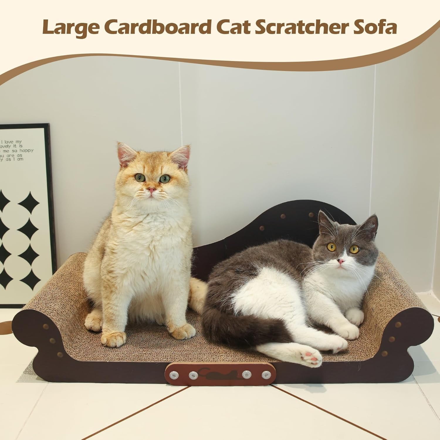 Cat Scratcher Bed,Cat Scratching Board Cat Couch Scratcher Cardboard, Durable Scratch Lounge Cat Bed,Long Lasting Scartching Pads for Indoor Cats,Corrugated Pet Scratcher Pad