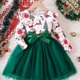 thumbnail image 1 of Christmas Girls Tulle Splice Long Sleeve Tutu Dress, Cute & Smart Holiday Party Dresses Outfit For Kids/ Toddlers, Gift Choice, 1 of 5