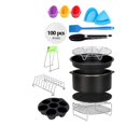 thumbnail image 1 of Accesorios para freidora 13 piezas, con bandeja para pasteles de 8 pulgadas, bandeja para , tazas de silicona para pasteles, estante para Gloria 13pcs freidora de aire de 8 pulgadas, 1 of 8