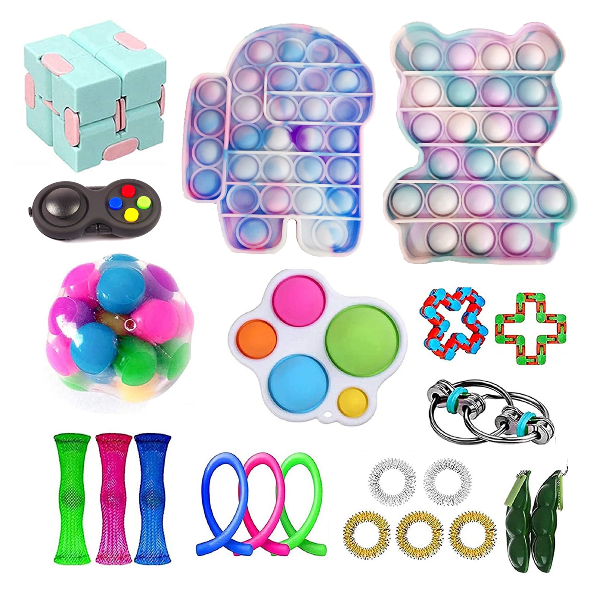 GuliriFei Sensory Fidget Toys Set Push Pop Bubble Toy Pack Fidget Simple Dimple Toy - Walmart