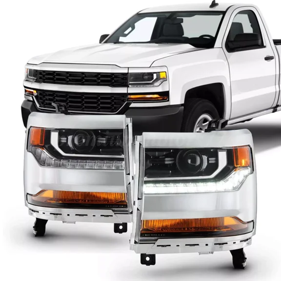 For 2016 2017 2019 Chevy Silverado 1500 HID Headlights Headlamps Left Right Side