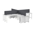 thumbnail image 2 of Hustle 4 Person L Shaped Desk with Drawers in White - Engineered Wood, 2 of 9