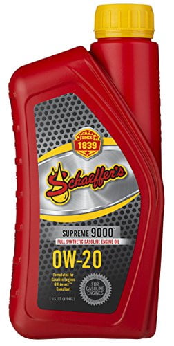 Schaeffer Manufacturing Co. 9005-012S Supreme 9000 Full Synthetic Gasoline Engine Oil, 0W-20, 1 Quart