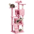 thumbnail image 1 of Yaheetech 62.5"H Cat Tree Tower with 3 Scratching Posts, Pink, 1 of 9