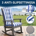 thumbnail image 4 of FOOWIN Adirondack Chair Cushion Set of 2, Waterproof and UV-Protected Rocking Chair Cushion for Indoor and Outdoor, Stripe Navy Blue, 4 of 8