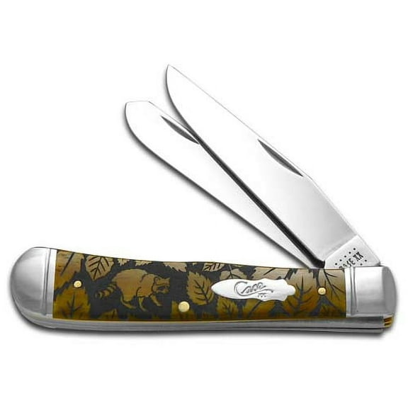 Case XX Knives Racoon Wildlife Series Antique Bone Trapper 1/500 Stainless Pocket Knife