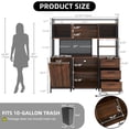 thumbnail image 6 of Uforic Pantry Cabinet with Power Outlets, Kitchen Buffet Hutch with Drawers and Storage Shelves, Brown, 6 of 11
