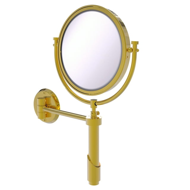 Tribecca Collection Wall Mounted Make-Up Mirror 8 Inch Diameter with 5X Magnification - TRM-8/5X-PB