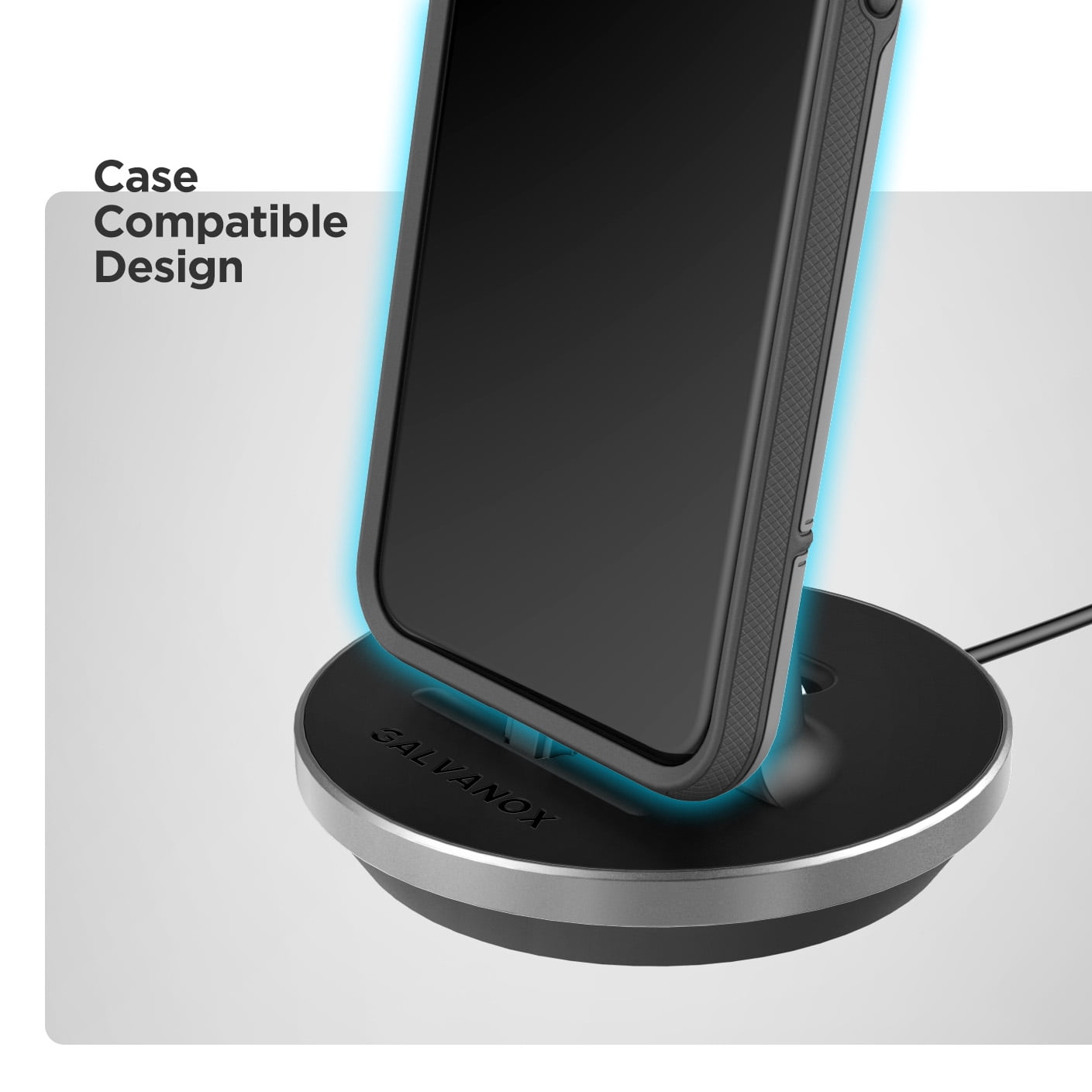 Galvanox iPhone Charger Stand (MFi Certified) Fast Charging Lightning Desktop Holder Dock with Built-in USB C Cable and USB-C 18W Power Adapter for Apple iPhone 8/8 Plus/X/Xs Max/XR/11/Pro Max