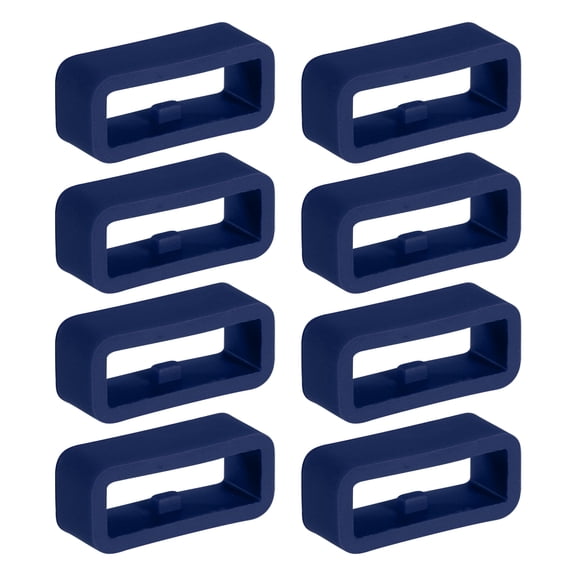 Uxcell Watch Band Holder Loop, 16mm Universal Silicone Watch Replacement Band Strap Keeper, Deep Blue 8 Pcs