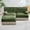Green, variant on L-Shaped Breathable Comfort Velvet Fabric, Tassel Skirt Chesterfield Style Sofa, Free Combination, Slightly Curved Square Armrests, Premium Wooden Base for Living Room, Bedroom (Red)
