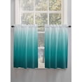 thumbnail image 5 of Teal Ombre 2 Panel Kitchen Curtains for Windows, Contemporary Gradient Abstract Art Bathroom Privacy Curtain, Home Décor Window Treatment for Bedroom/Living Room 55"x45", 5 of 6