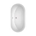 thumbnail image 3 of 60" Center Drain Soaking Tub in White with Floor Mounted Faucet in Brushed Nickel, 3 of 5