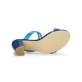 thumbnail image 6 of BLISSFUL STEP Women's Strappy Block Heel Slides Mules Sandals Blue 8.5, 6 of 8