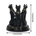 thumbnail image 4 of Egyptian Bastet Figurine Crystal Ball Display Stand, 3-Cat Design With Golden Accents For Stable Crystal Ball Placement, Mythology Themed Home Office Decor Ornament For, 4 of 7