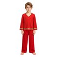 thumbnail image 3 of Aislor Boys Praise Dance Outfits Liturgical Worship Pullover Top with Wide Leg Pants Bottom for Themed Party Red 10, 3 of 7