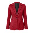 thumbnail image 4 of Mittory Women Faux Suede Blazer Jacket, Lapel Collar Single Button Long Sleeve Pockets Casual Work Suit Coat, 4 of 8
