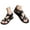 Black, variant on Mens Flip Flop Sandals 2025 Summer Vintage Leather Gladiator Strappy Flip-Flops Casual Beach Sandals for Men
