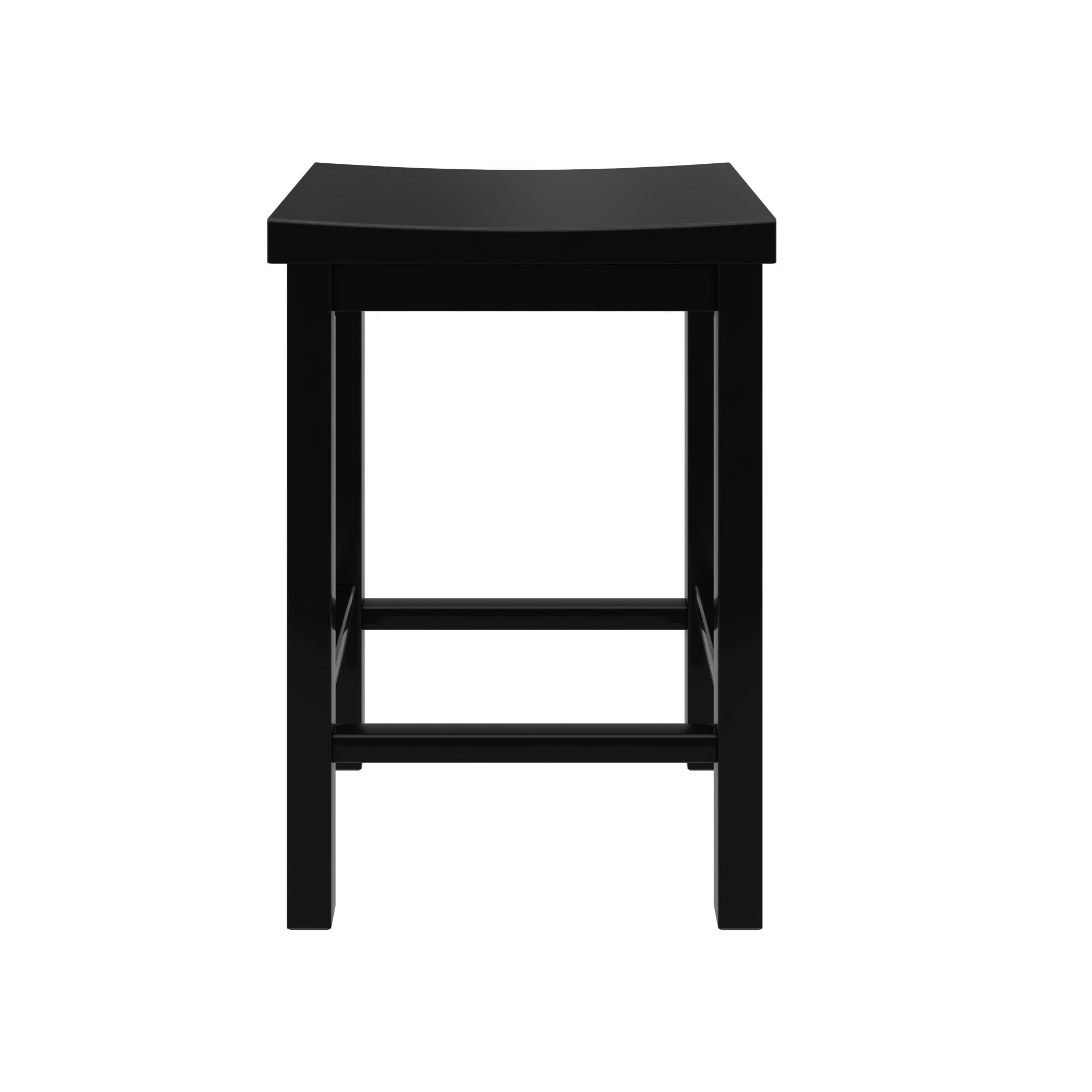Now Furniture 24" Counter Stool, Wooden Backless Bar Height Kitchen Stool, Black
