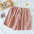 thumbnail image 2 of Wangmeiwg Women's Spring/summer Thin Shorts Loose Fitting Comfortable And Checkered Home Pants Straight Leg, 2 of 8