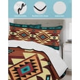 thumbnail image 4 of Turquoise Red Twin XL Size Down Alternative Comforter,Lightweight Comforter Quilt Bedding Set with Pillow Shams Southwest American Native Abstract Pattern Bed Comforter Duvet Insert 68"x98", 4 of 7