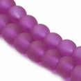 thumbnail image 3 of EOEMY 20 Strd Transparent Glass Frosted Beads Round Loose Spacer Crafting Beads 4~10mm-Mediumvioletred-6mm, 3 of 3