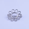 thumbnail image 4 of Anillo de pezón con diamantes de imitación en forma de flor hueca, piercing antialérgico, joyería para el cuerpo (azul), 4 of 5