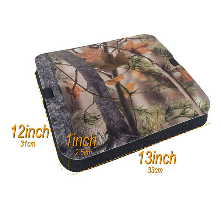 Hunting Seat Pad, Thickened Brown Camouflage And Black Stadium Seat Cushion  Pad Quilted Cotton Oxford Fabric With Carry Handle Buckle For Travel