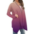 thumbnail image 5 of UAMVSH Plus Size Cardigans for Women Fashion Gradient Color Long Jackets Basic Shawl Collar Long Sleeve Casual Coats Outerwear(X-Large,Purple 2), 5 of 6
