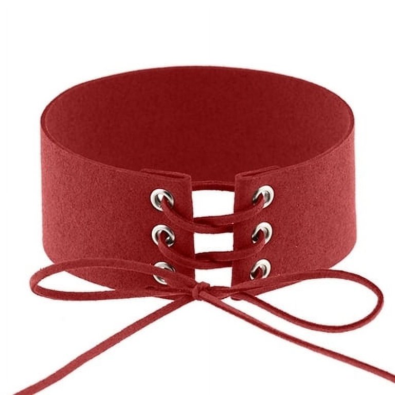 Red suede deals choker