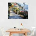 thumbnail image 2 of ERAPDAUR  Bellagio Promenade Canvas Wall Art Print, Northern Italy Home Decor Artwork Featuring a Waterfront Scene on Lake Como 20x16in, 2 of 6