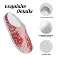 thumbnail image 5 of Fotbe Red Meat Pattern Women's Fuzzy Curly Fur Memory Foam Loafer Slippers Indoor Outdoor Slippers Winter Home Shoes-46/47, 5 of 7