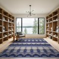 thumbnail image 2 of ODIKA 9'x12' Navy Ivory Geometric Ellipse Washable Area Rug Design Contemporary Artistic Interpretation Non-Slip, Chair-Friendly for Dining Room, Basement, Large Office, 2 of 7