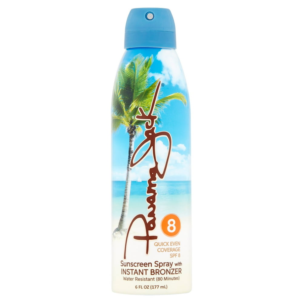 Panama Jack Sunscreen Spray with Instant Bronzer, SPF 8, 6 Fl. Oz.