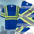 thumbnail image 5 of ProtectX 3-Pack Men's High Visibility Heavy Duty Breathable Long Sleeve Reflective Safety T-Shirts for Work Warehouse Construction, Class 2 Type R, Blue - L, 5 of 6