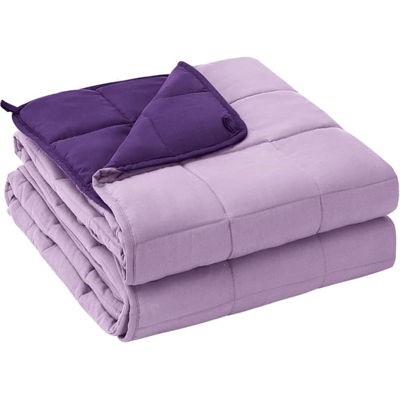 Weighted Blanket for Adults (20 lbs, 60” x 80”, Purple) Cooling Heavy Blanket for Sleeping Perfect for 190-210 lbs, Queen Size Breathable Blanket with Premium Glass Bead, Machine Washable