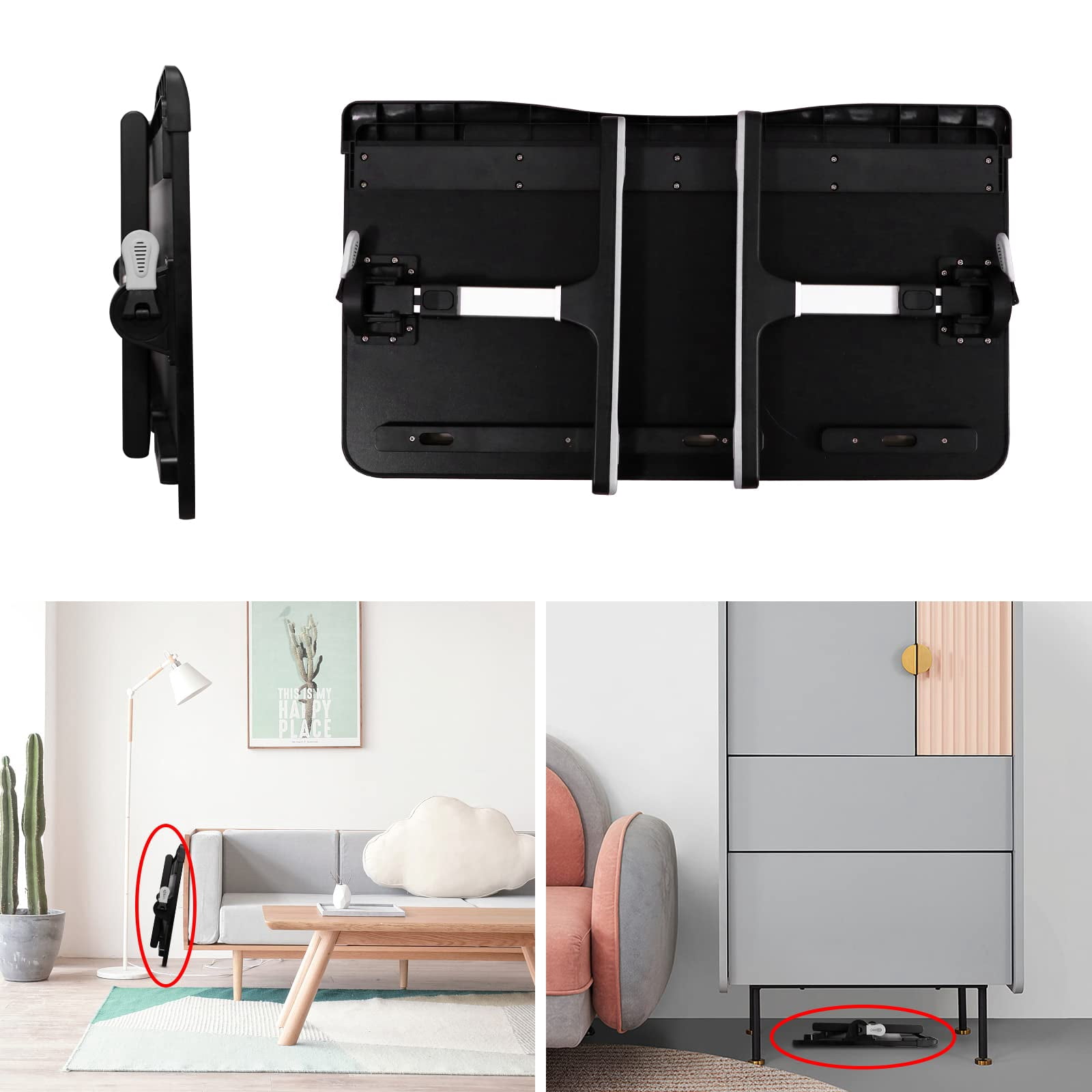 Laptop Bed Tray Desk With Adjustable Heights And Angles  Upgraded-sturdy Foldable Lap For Bed/couch/floor (no Drawer Black)