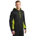 thumbnail image 4 of Sport-Tek Sport Wick Fleece Colorblock Hooded Pullover-XS (Black/ Safety Yellow), 4 of 6