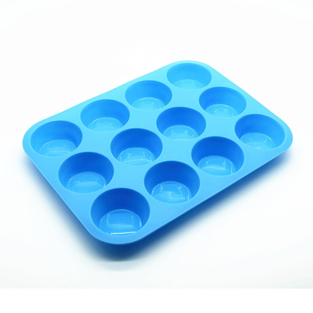 Coappsuiop Cake Mould 12 Cup Silicone Muffin Cupcake Baking Pan Non Stick Dishwasher Microwave Safe