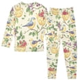 thumbnail image 2 of FORMRS Long Sleeve Top and Pants Pajama Set for Niños 2-Piece Sleepwear, Sizes 18M-8Y, Birds with Strawberries, 2 of 6